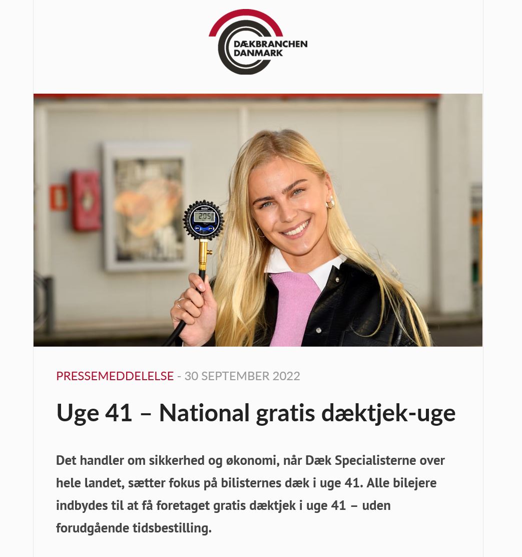 Gratis dæktjek uge 2